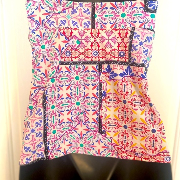 “NANETTE LEPORE” Maeve Patchwork Keyhole Tankini Top - Picture 11 of 15